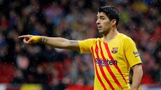 Luis Suárez z Barcelony v zápase proti Atléticu Madrid.