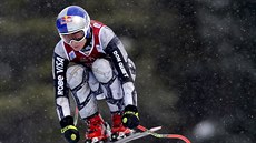 Ester Ledecká pi tréninku sjezdu v Lake Louise.