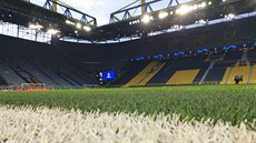 OD LAJNY. Stadion Borussie Dortmund je impozantní v mnoha smrech.