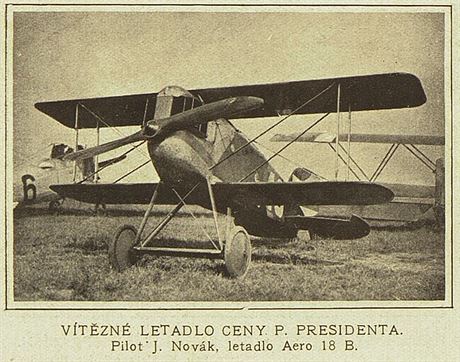 Zvodn specil Aero A.18B, rok 1924, vyobrazen z dobovho tisku