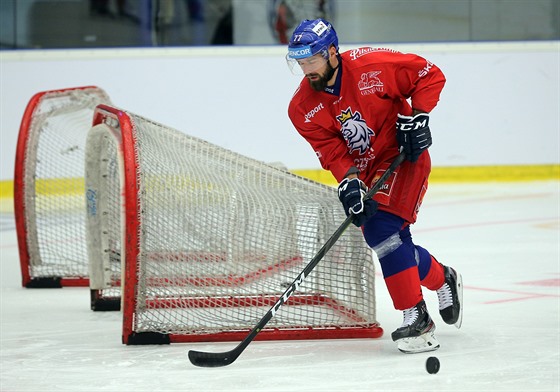 Milan Gula na tréninku hokejové reprezentace v Plzni.