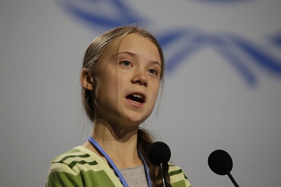 Greta Thunbergová bhem konference COP25 klimatického summitu v Madridu (15....