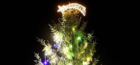 Vánoní strom postavený na námstí vábí nejen dti. (ilustraní snímek)