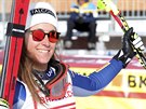 Italka Sofia Goggiová, vítzka superobího slalomu ve Svatém Moici