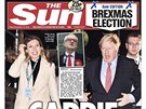 Titulní strana britského deníku The Sun. (13. prosince 2019)