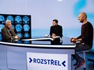 Neurochirurg Vladimír Bene a noviná Martin Moravec v diskusním poadu...