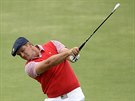 Bryson DeChambeau bhem prvního dne Prezidentského poháru v Melbourne.