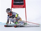 Mina Fürst Holtmannová v obím slalomu v Courchevelu.