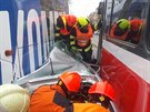 Na Kone�n�ho n�m�st� v Brn� zasahuj� hasi�i u nehody dvou tramvaj� a osobn�ho...