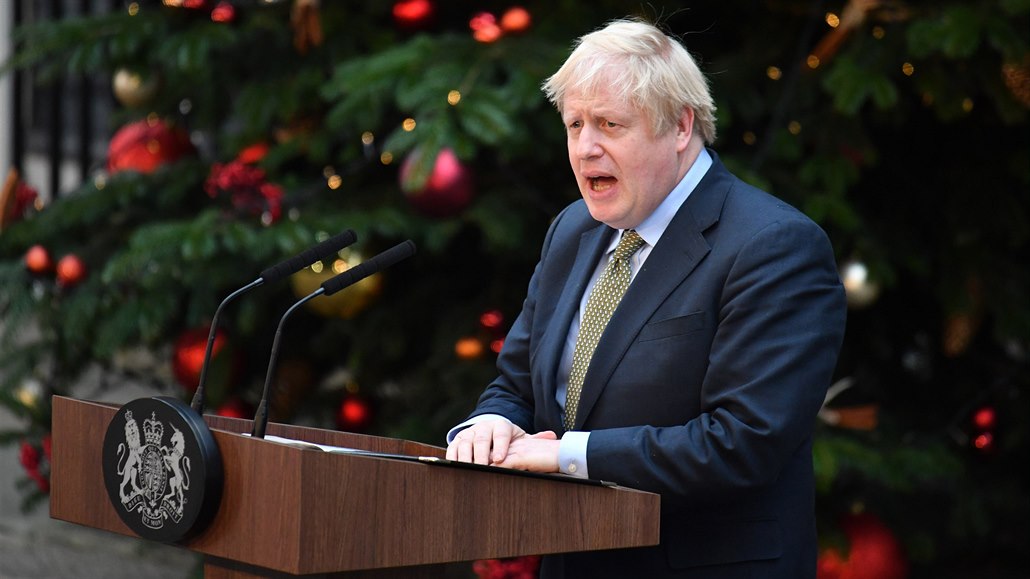 Po výhe ve volbách vydal Boris Johnson prohláení v Downing Street