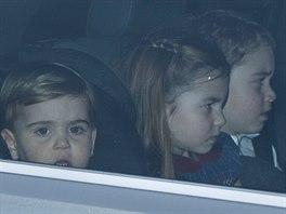 Princ Louis, princezna Charlotte a princ George (Londýn, 18. prosince 2019)