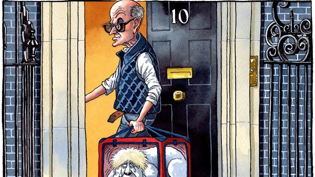 Dominic Cummings  a Boris Johnson na karikatuře deníku The Times