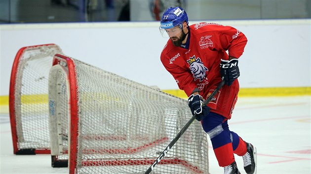 Milan Gula na trninku hokejov reprezentace v Plzni.