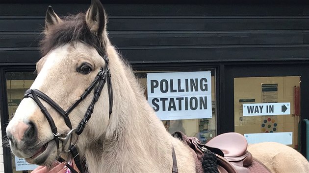 Nkte Britov k volebn mstnosti pijeli na koni. (12. prosince 2019)
