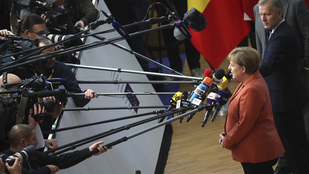 Nmeck kanclka Angela Merkelov na summitu zem EU. (12. prosince 2019)