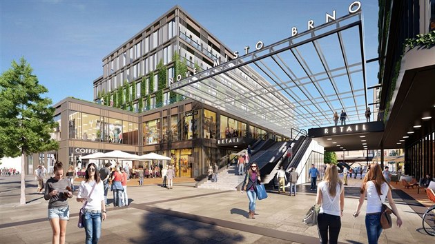 Investor chce místo zanedbaného prostoru u bývalého obchodnímu domu Tesco v centru Brna uvolnit a vybudovat v místě polyfunkční městskou čtvrť.