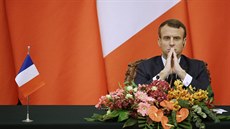 Francouzský prezident Emmanuel Macron se setkal se svým ínským protjkem Si...