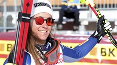 Italka Sofia Goggiová, vítzka superobího slalomu ve Svatém Moici