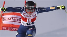 Italka Sofia Goggiová na trati superobího slalomu ve Svatém Moici