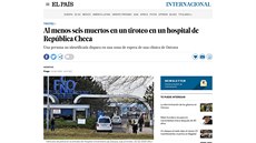 Zpráva o stelb ve Fakultní nemocnici v Ostrav na webu El País. (10. prosince...