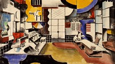 Bed�ich Feuerstein, Scénický návrh ke h�e K. �apka R.U.R., 1921, GHMP