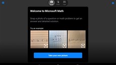 Microsoft Math Solver vyeí vyfocené nebo napsané rovnice.