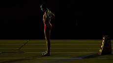 Bahrajnská atletka Salva Ajd Násirová p�ed finále závodu na 400 metr� na...