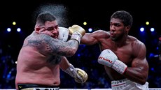 Takhle britský boxer Anthony Joshua trefil amerického rivala Andyho Ruize...