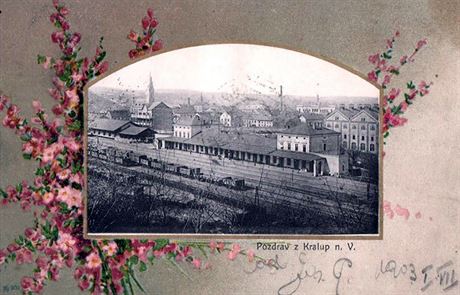 Stanice Kralupy nad Vltavou na dobov pohlednici
