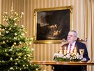 Prezident Miloš Zeman před vánočním poselstvím na zámku v Lánech (26. prosince...