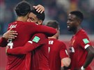 Fotbalisté Liverpoolu slaví vítzství ve finále mistrovství svta klub.