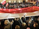 Demonstrace v Polsku proti kontroverzní soudní reform, prosazované...