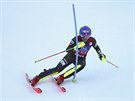 Mikaela Shiffrinová ve slalomu v Lienzu.