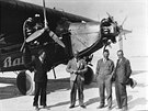 Na p�elomu let 1931 a 1932 Tom� Ba�a podnikl velk�m dopravn�m letounem Fokker...