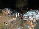 Tragická nehoda na Domalicku. Bhem stetu dvou osobních vozidel zemela...