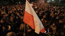 Demonstrace v Polsku proti kontroverzní soudní reform, prosazované...