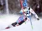 Petra Vlhová bhem slalomu v Záhebu (4. ledna 2020)
