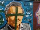 Gottovo graffiti zni�il vandal. Do t�dne je tam znovu, ��k� autor portr�tu
