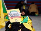 Proíránská skupina Katáib Hizballáh poádá v Bagdádu smutení prvod za...