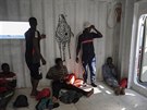 Zachránní migranti na humanitární lodi Ocean Viking (8. záí 2019)