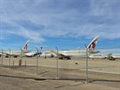 Boeingy 787-9 Qatar Airways na letišti ve Victorville