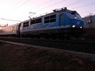 Kolize vlaku s lovkem v Dolních Poernicích (1. ledna 2020).