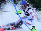 Petra Vlhová bhem slalomu v Záhebu