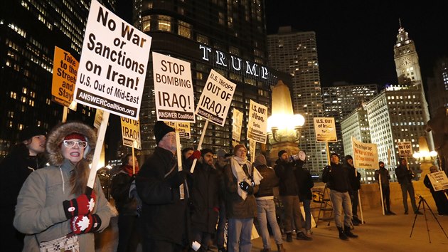 V Chicagu se konal protest proti vlce s rnem. (8. ledna 2020)