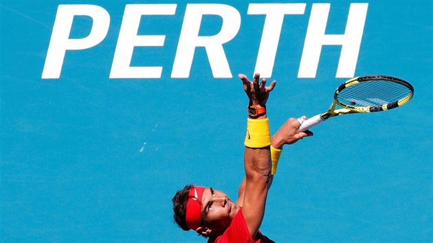 Španělský tenista Rafael Nadal v utkání ATP Cupu
