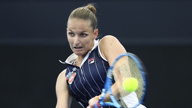 Karolina Plíšková v duelu druhého kola na turnaji v Brisbane