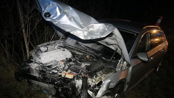 Dopravn nehoda pti aut u Lochenic na Krlovhradecku (8. 1. 2020)