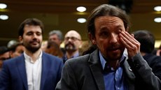 Šéf uskupení Unidas Podemos Pablo Iglesias po hlasování parlamentu (7. ledna...