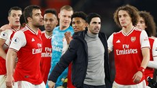 Mikel Arteta po prvním vítzství v roli trenéra fotbalového Arsenalu.