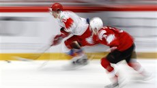 Momentka z utkání Rusko vs. výcarsko ve tvrtfinále MS hokejist do 20 let.
